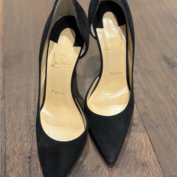 Christian Louboutin Iriza 100 Black Suede Heels 36 - Picture 2 of 9